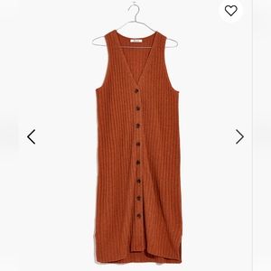 Madewell Button-Front Tank Sweater Dress